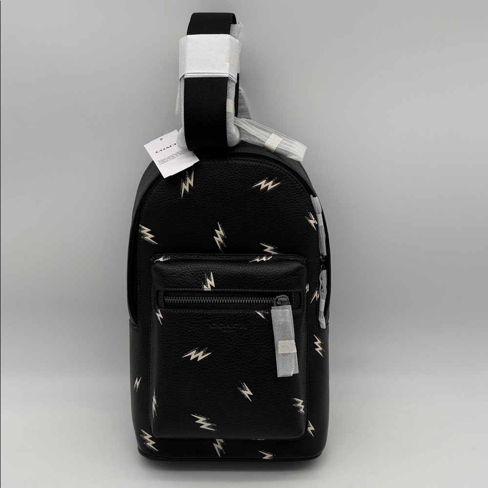Coach West Pack With Lightning Bolt Print Black